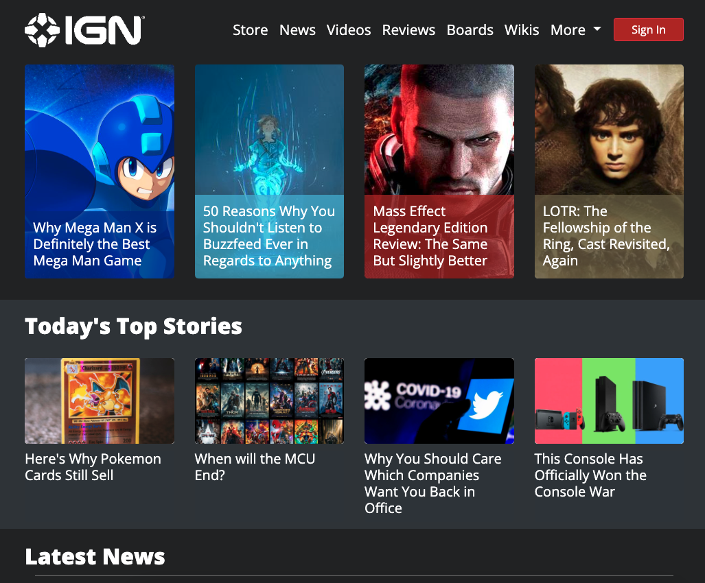 Mock Journalism Website